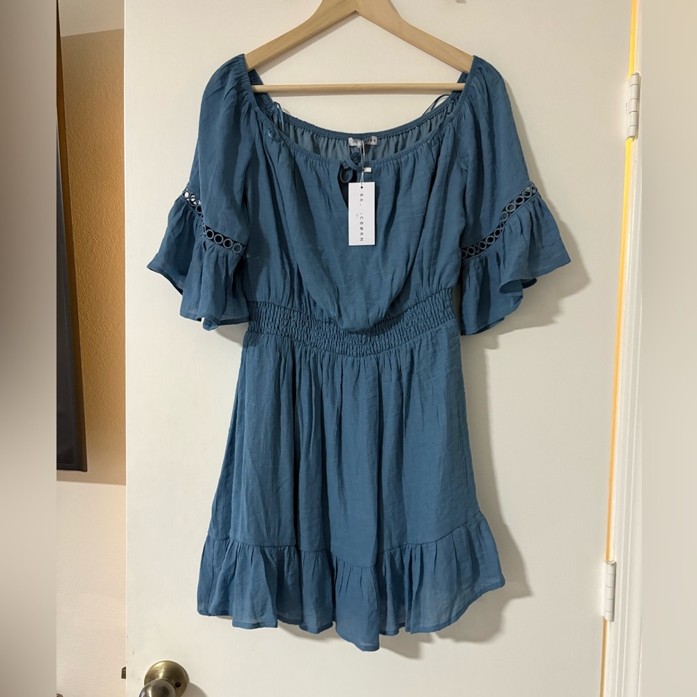NWT Baltic Born Blue Off-Shoulder Dress